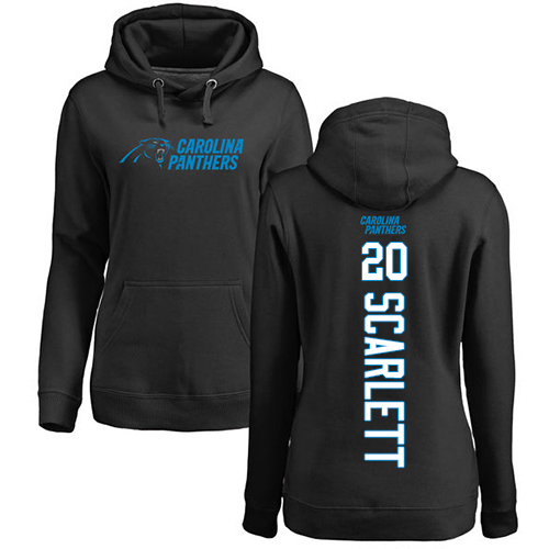 Carolina Panthers Black Women Jordan Scarlett Backer NFL Football #20 Pullover Hoodie Sweatshirts->nfl t-shirts->Sports Accessory